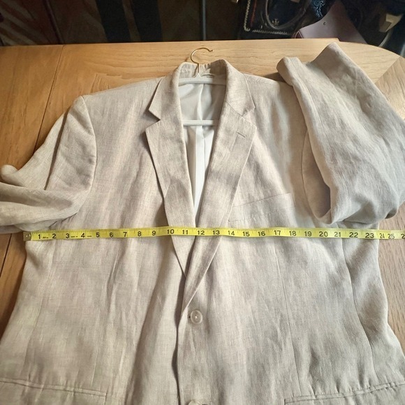 PALM BEACH Brock Natural Linen 2 Button Blazer Sport Coat Jacket Mens XL;48R EUC - Picture 9 of 12